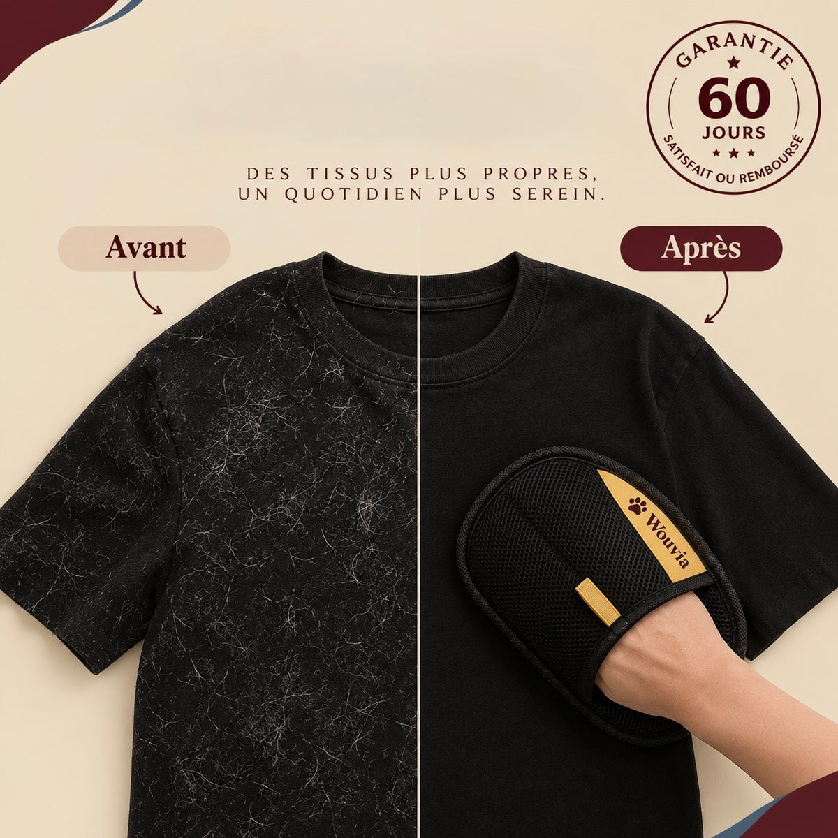 Gant Anti-Poils pour Textiles - Wouvia